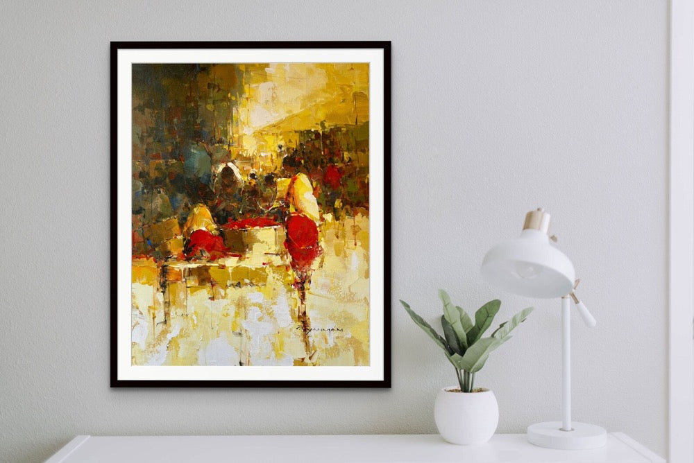 Original Abstract Acrylic Painting, Nepali Woman & Traditional Life Art Decor, 16x20 Canvas Nepali Culture